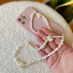 Pearl phone strap, purse keychain handmade, y2k accessories